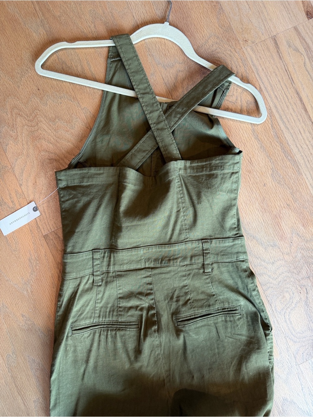 Anthropologie Naomi Olive Wide-Leg Utility Jumpsuit 4 NWT - Picture 2 of 7